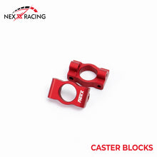 Load image into Gallery viewer, NX-462 Micro-B Caster Blocks CNC&#39;d 7075-T6 Swiss Aluminum Black or Red
