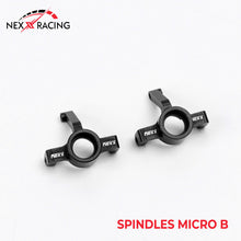 Load image into Gallery viewer, NX-459 Micro-B Front Spindles CNC&#39;d Aluminum (Knuckles) Black or Red
