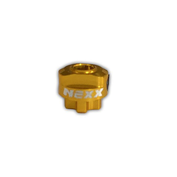 NX-233-1 WHEEL ADAPTER HUB, for 3mm diff axles, aluminum, GOLD